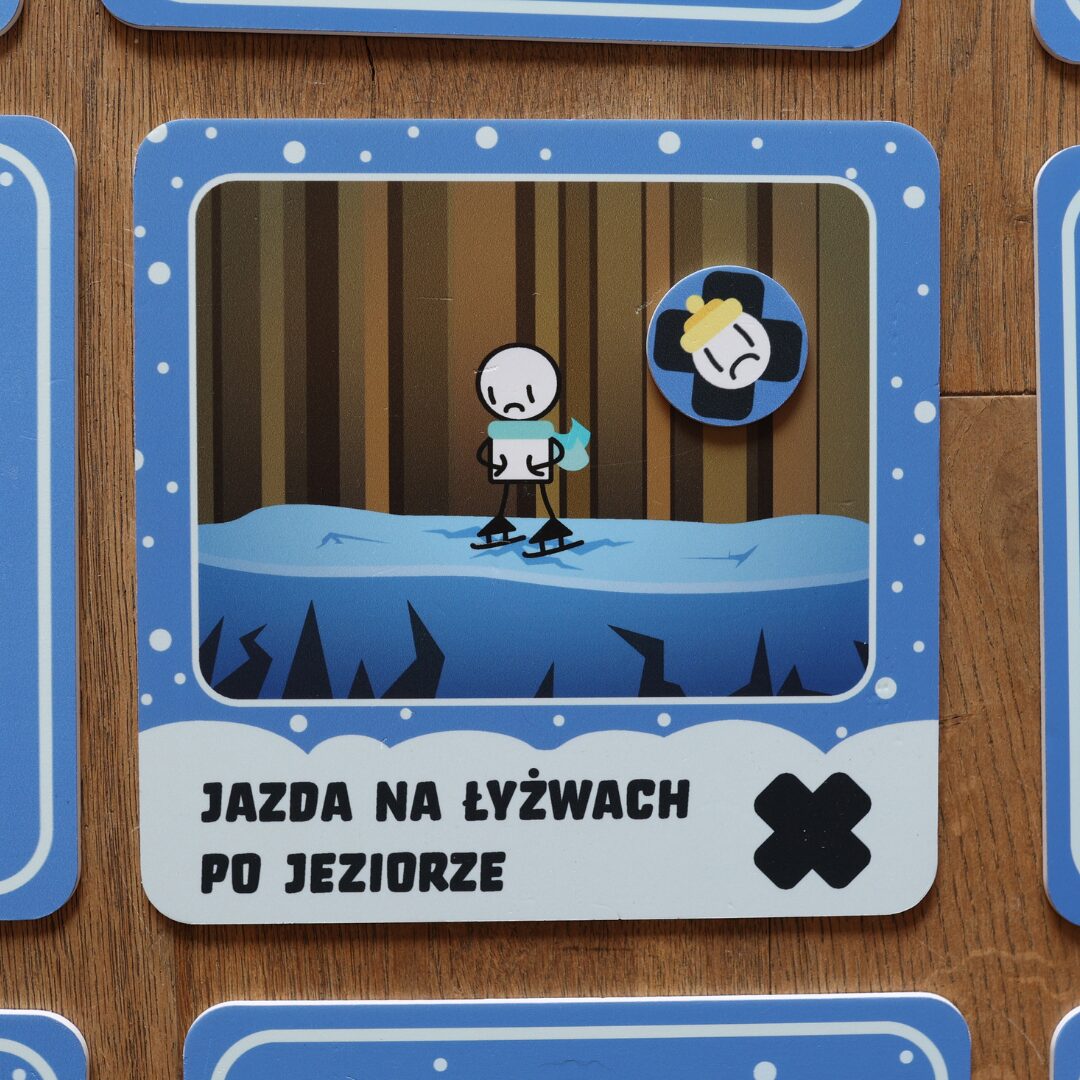 Karty z gry „Bezpieczne Ferie” – nauka bezpiecznych zachowań zimą przez zabawę